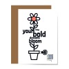 front of inspirational floral greeting card to show design