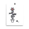 black and white flower poster bold dreams bloom to show product detail