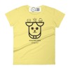 yellow cotton womens t shirt with inner spirit animal introvert dogg design and inside label with qr that plays song