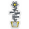bold dreams bloom magnet with black, white and coral floral and typography as stem, qr code that plays bold dreams bloom song when scanned