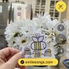 sticker with bee and books showing how qr code plays song