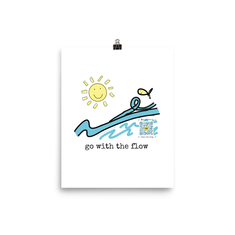 go with the flow print, singing art
