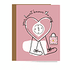 pink greeting card with heart that has legs, internal compass. scan qr code to hear song created for this design