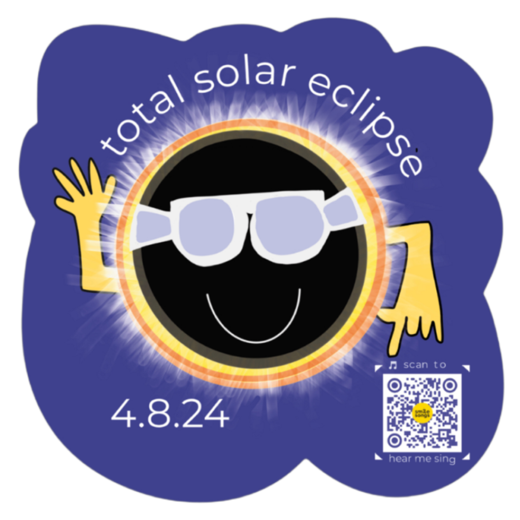 Total Solar Eclipse 2024 Sticker Smile Songs eclipse musical stickers