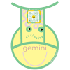gemini zodiac singing sticker with shadow smile songs