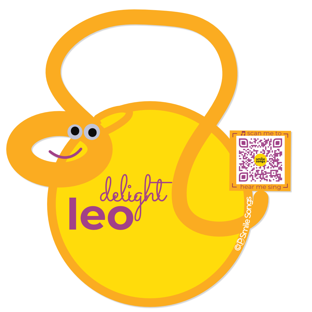 leo zodiac sticker with lion and qr code that plays leo song