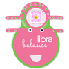 libra zodiac sticker with character wearing libra symbol as hat and qr code that plays libra song