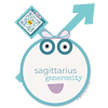 sagittarius zodiac sticker with archer character and qr code that plays sagittarius song