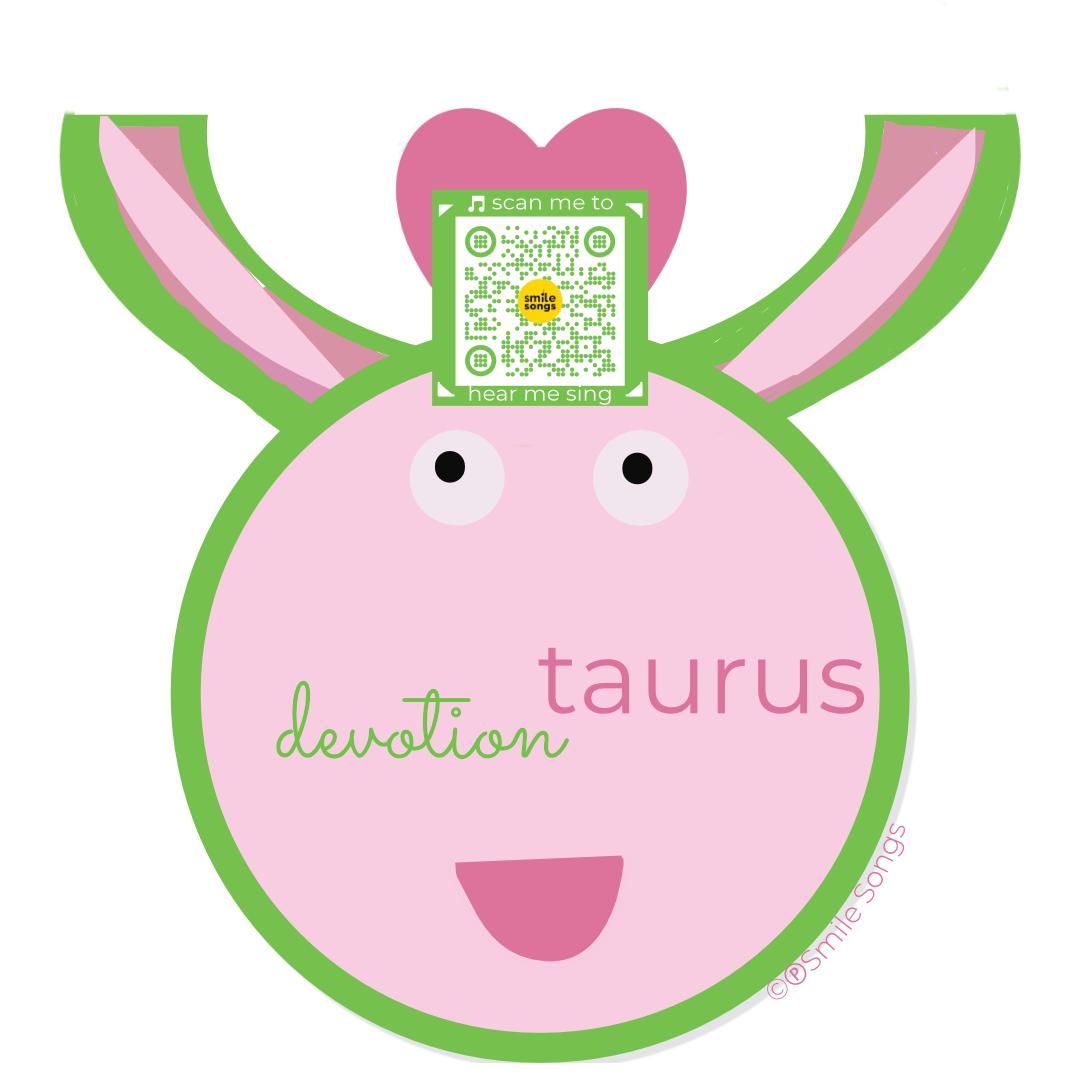 taurus zodiac sticker with shadow smile songs