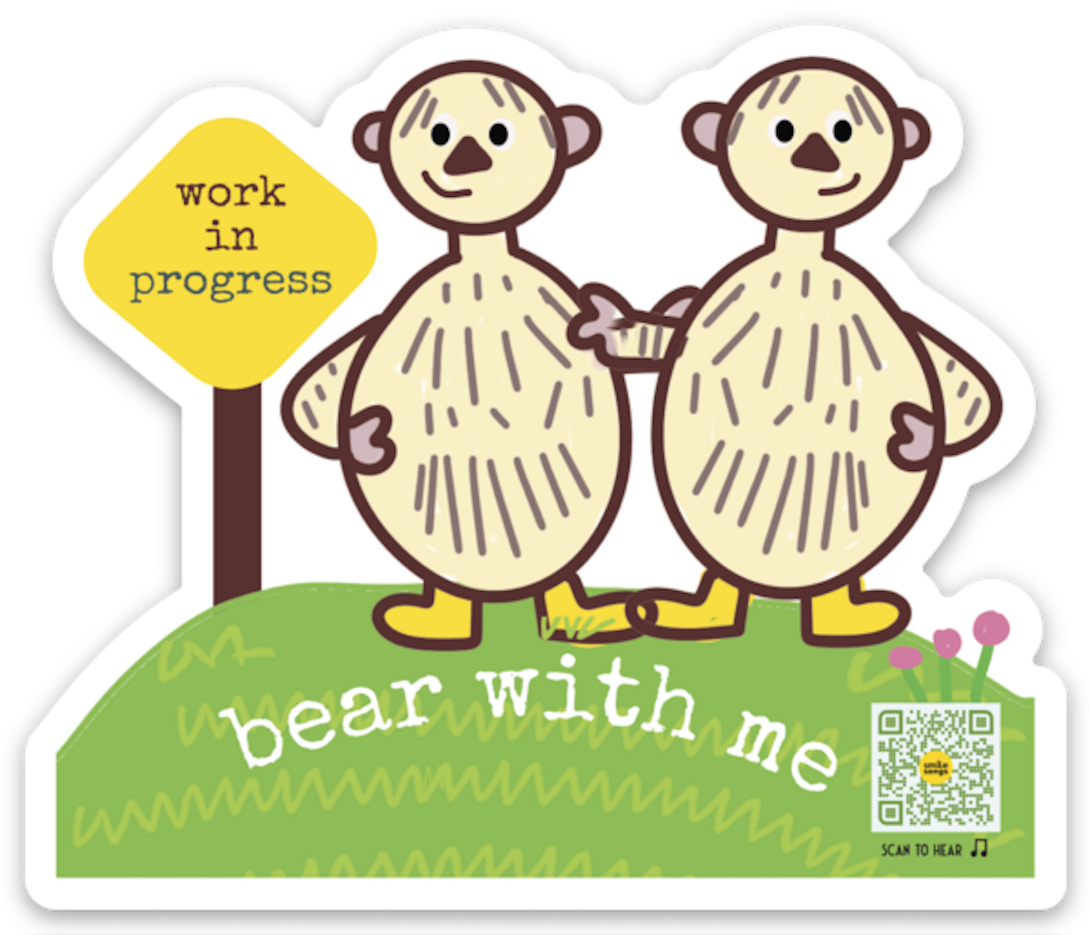 Smile Songs bear with me singing sticker