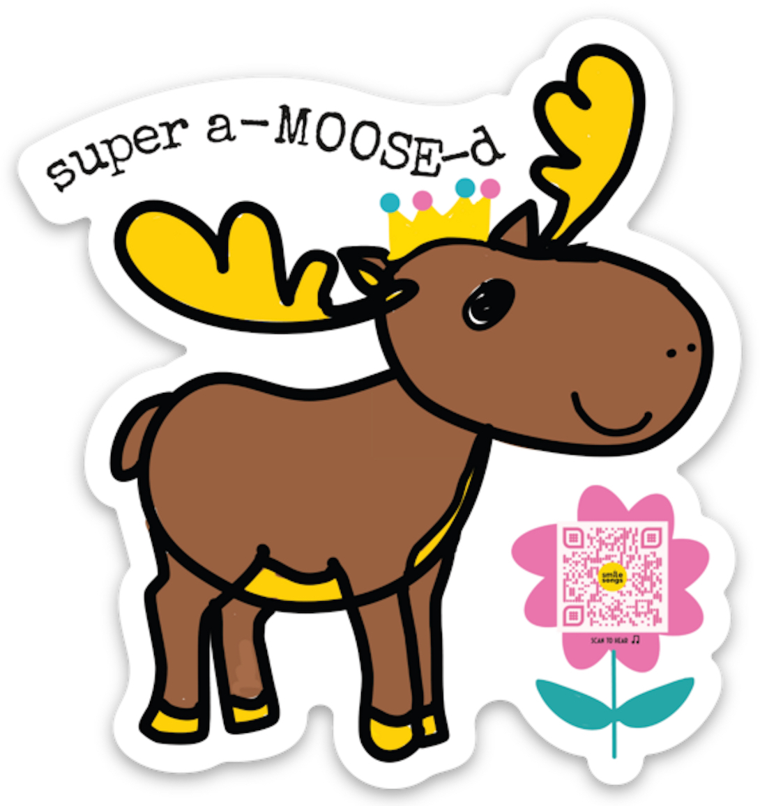 Smile Songs super a-moosed singing sticker