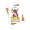 GCB135 Burp Day mock happy burp day birthday card with burping jackalope and qr code that plays handcrafted song