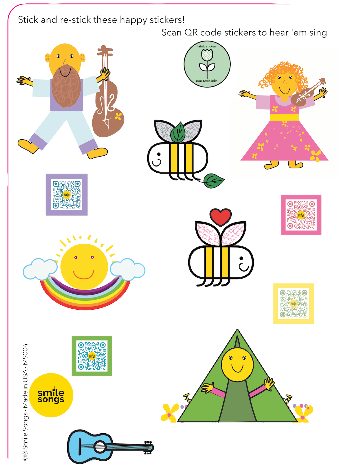 Smile Songs Mountain Friends sheet for Boyd v4 600 dpi with non toxic copy