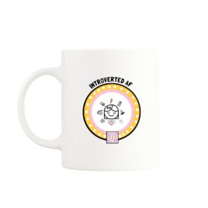 Introvert AF musical mug with QR code that sings a handcrafted song