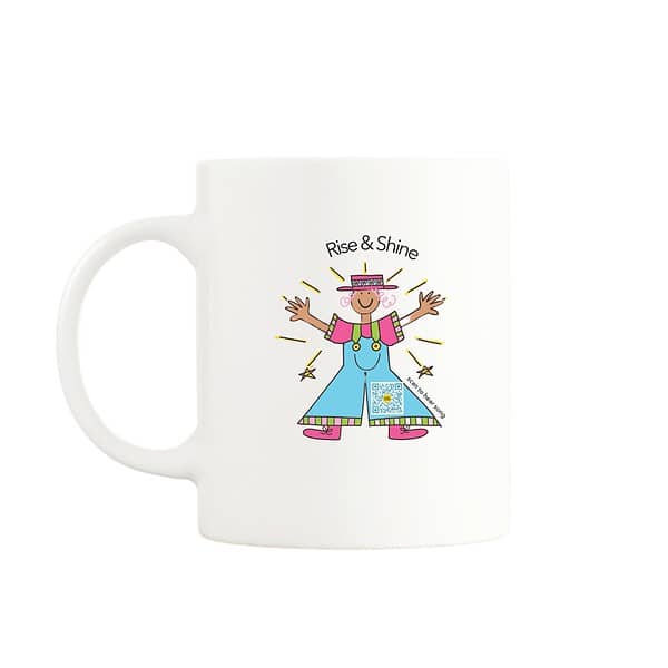 The Rise & Shine musical mug features a vibrant sunrise design that brings positivity and energy to your morning. Scan the QR code to hear a cheerful, handcrafted song, perfect for starting the day on a bright note.