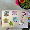 6 affirmation stickers on laptop